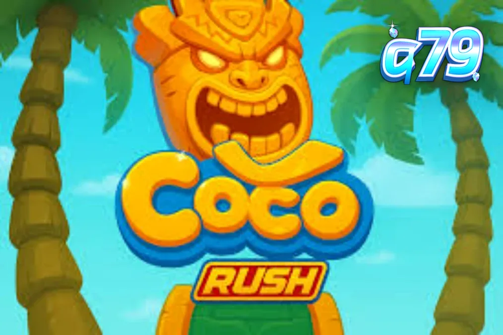 ภาพกราฟิกสล็อต Coco Rush ที่มีธีมเกาะเขตร้อนและขุมทรัพย์